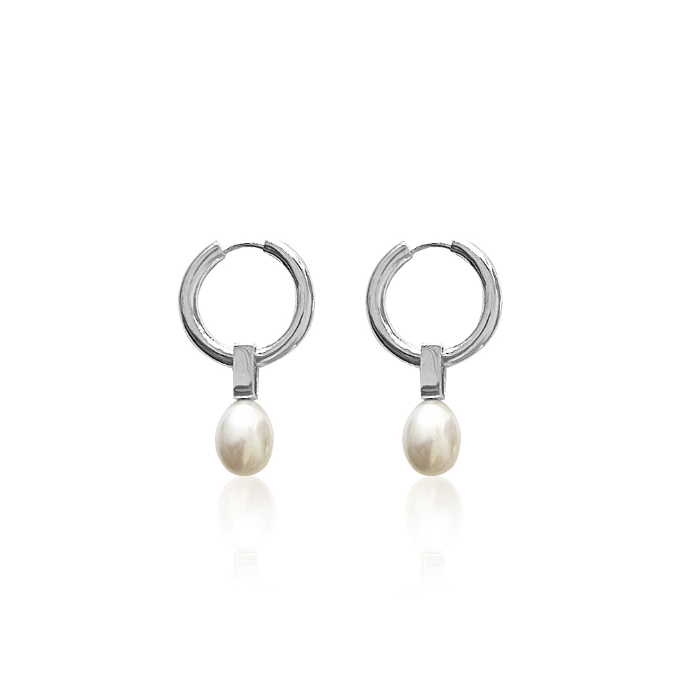 Box Ring Pearl Earring